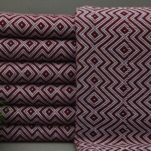 Turkish Peshtemal-Turkish Towel-Diamond Towel-40&#39;&#39;x70&#39;&#39;-Wholesale Towel-Bath Towel-Beach Throw-Bridal Shower Gift-Burgundy Towel(MRT,TL)
