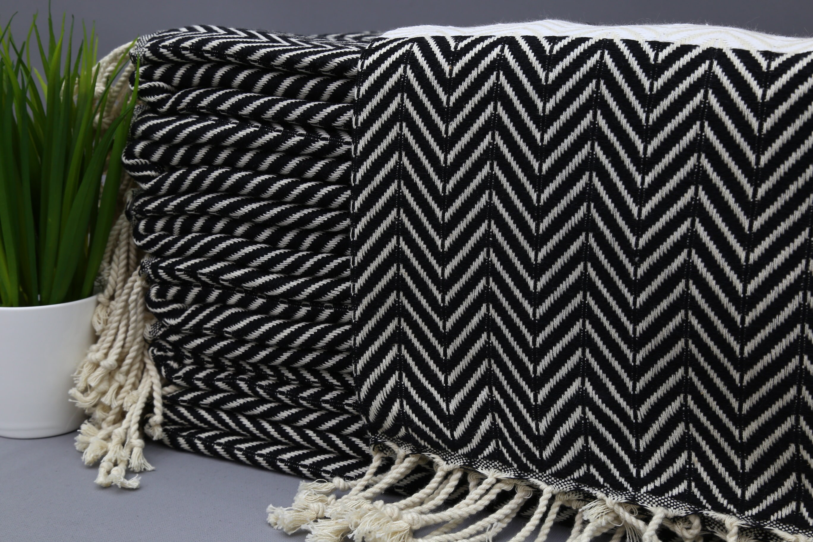 Turkish Towel-Bath Towel-Throw Towel-Black And White | Etsy