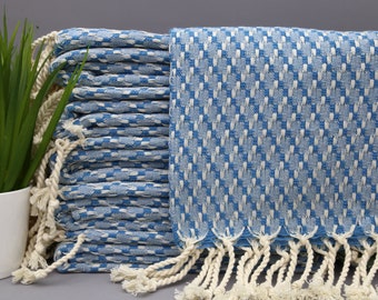 Turkish Towel-Beach Towel-Wedding Towel-Bridesmaid Gift-Blue Towel-40&quot;x70&quot;-Throw Towel-Bath Towel-Wholesale Towel-Sauna Towel-(TYFN,STRNC)
