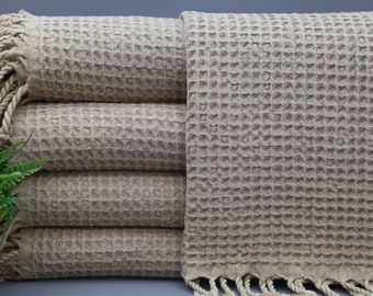 Dark Beige Hand Towel-Turkish Hand Towel-Tea Towel-Stonewashed-20"x36"-Service Towel-Napkins-Kitchen Towel-Waffle Hand Towel-(UMT,WFFL,PSKR)