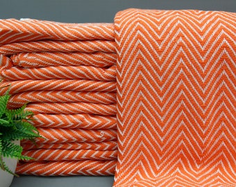 Türkische Decke-Orange Decke-Werfen Bett Decke-Gemütliche Bett Decke-200 &#39;&#39;x 91 &#39;&#39;-Sofa Decke Decke-Großhandels Bettdecke-Baumwolldecke- (TYFN,DML,PK)