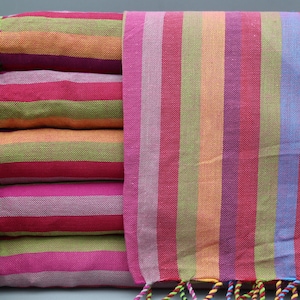 Handwoven Towel-Rainbow Towel-Cotton Towel-Gift Towel-Turkish Towel-Beach Towel-38''x70''-Multicolored Towel-Bath Towel-(DBLL,GKKSG)