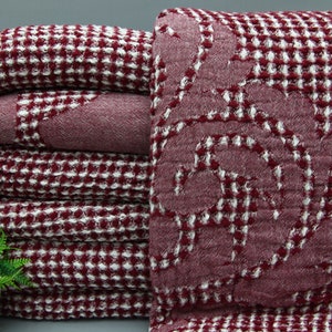 Coperta rossa - Copriletto in cotone - Coperta a nido d&#39;ape - Coperta turca - 95&#39;&#39;x111&#39;&#39; - Copriletto fatto a mano - Copriletto - Coperta stonewashed (DBLL, WFFL, PK)