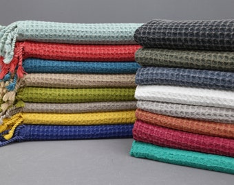 Turkish Hand Towel,Turkish Head Towel,20&#39;&#39;x40&#39;&#39;,Waffle Hand Towel,Stonewashed Towel, Waffle Peshkir,Head Towel,Kitchen Towel,(UMT,WFFL,PSKR)
