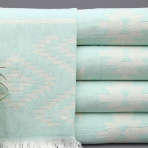 Turkish Hand Towel-Tea Towel-Dish Towel-Mint Blue Hand Towel-20&quot;x36&quot;-Small Towel-Napkin-Kitchen Towel-Double Sided Hand Towel-(UMT,KLM,PSKR)