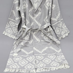 Mädchen Reise Geschenk, graue Robe, Baumwollrobe, Bademode, Kimono, benutzerdefinierte Strandrobe, Junggesellinnenabschiedsgeschenk, türkisches Handtuch Robe, Strandtuch