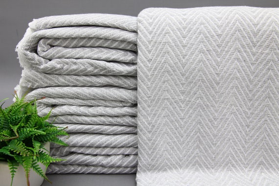 Hellgraue Decke-Überwurf Tagesdecke-Kuscheldecke-Türkische Decke-Sofa Decke Decke-Handgewebte Decke-Geschenk Decke-Türkische Decke-