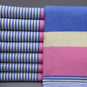Wholesale Towel-Turkish Towel-Beach Towel-Bath Towel-Peshtemal Towel-Wedding Gift-38&#39;&#39;x67&#39;&#39;-Turkish Peshtemal-Blue And Pink Towel(SHSR,MRN)