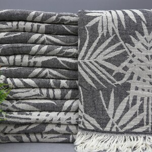Black Bed Cover-Throw Bedspread-Cotton Bed Cover-Turkish Blanket-87&#39;&#39;x95&#39;&#39;-Dual Faced Bedspread-Wholesale Blanket-Sofa Cover-(SMN,PLMY,PK)