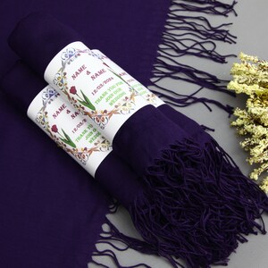 Pashmina As A Favor-Eggplant Pashmina Scarf-Wedding Pashmina-26&quot;x66&quot;-Wedding Scarf-Personalized Bridesmaid Gift-Handmade Pashmina-Gift Scarf