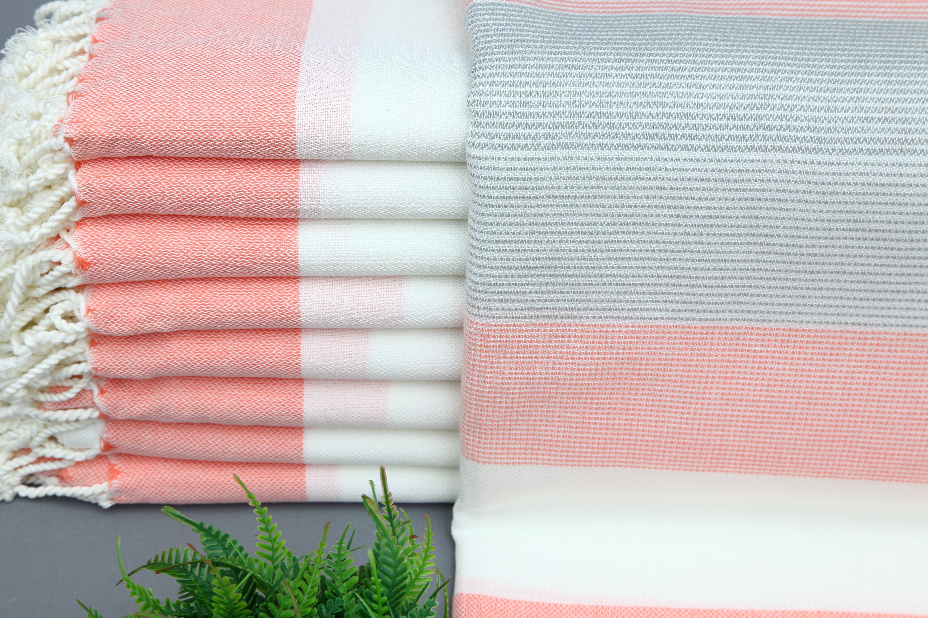 Throw TowelBeach TowelCoral Orange TowelGray TowelTurkish Etsy