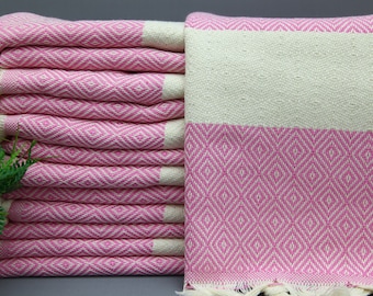 Toalha de mão turca - Pano de prato - Toalha de mão rosa claro - Toalha de mão grande - 20" x 36" - Toalha de serviço - Pano de prato - Toalha pequena - Toalha de cozinha - (GZD, LMS, PSKR)