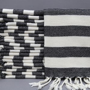 Zebra Towel-Turkish Towel-34&#39;&#39;x70&#39;&#39;-Black And White Towel-Hammam Towel-Turkish Weaving Art-Personalized Gifts-Beach Towel-(DBLL,KLNZBR)