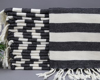 Zebra Towel-Turkish Towel-34''x70''-Black And White Towel-Hammam Towel-Turkish Weaving Art-Personalized Gifts-Beach Towel-(DBLL,KLNZBR)