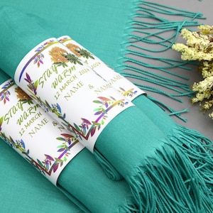 Presenthalsduk-Bröllopspashmina-Mintgrön halsduk-26"x67"-Bröllopshalsduk-Personlig brudtärnepresent-Brudtärnepashmina-Brudpashminahalsduk