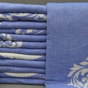 Turkish Blanket-Anatolian Blanket-70&#39;&#39;x95&#39;&#39;Home Decor-Throw Blankets-King Size Blanket-Handwoven Blanket-Blue Blanket-Blankets-(DBLL,YPK,PK)
