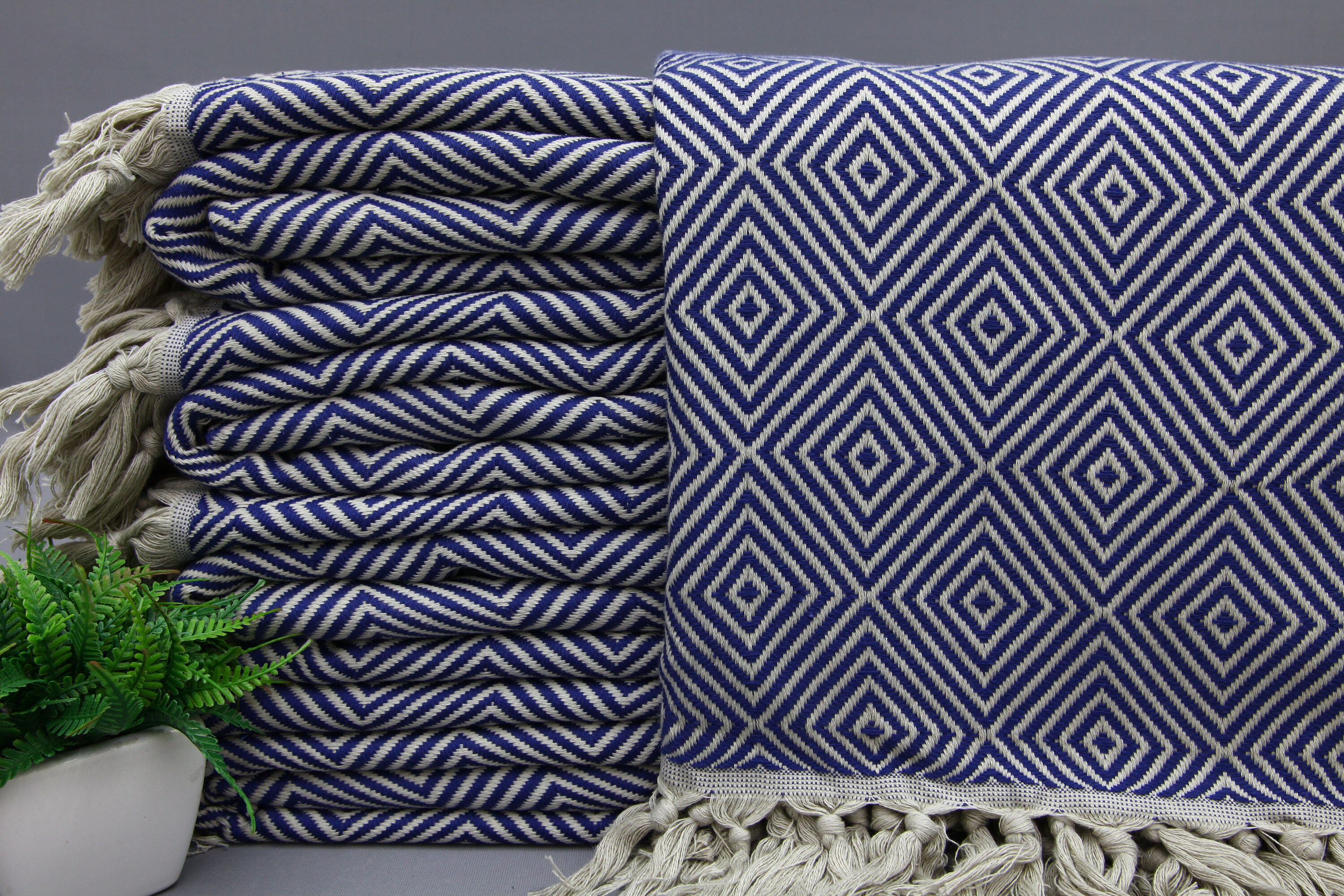 Navy Blue Bed Covercozy Bed Coverturkish Blanketgift Etsy UK