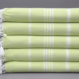 Turkish Towel, Pistachio Green Towel, 40&#39;&#39;x70&#39;&#39;, Towel Throw, Blk Peshtemal, Striped Towel, Cotton Throws, Beach Towel, Bath Towel, Peştemal