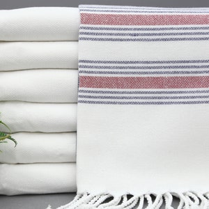 Red Towel-Throw Towel-Navy Blue Towel-Beach Towel-Cotton Towel-Turkish Towel-40&#39;&#39;x70&#39;&#39;-Bridemaid Towel-Bath Towel-Gift Towel-(MTN,GLBHR)