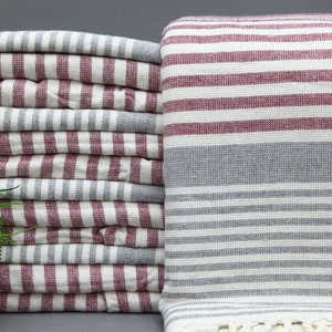 Terry Towel-Turkish Towel-Shower Towel-Beach Towel-Bath Towel-Bathroom Decoration-38&#39;&#39;x65&#39;&#39;-Handmade Towel-Home Decor-Burgundy Towel(CLM,KL)