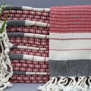 Turkish Towel-Red And Black-Beach Towel-Bath Towel-Bridemaid Towel-38&quot;x70&quot;-Wholesale Towel-Throw Towel-Gift Towel-Sauna Towel-(TYFN,RCYS)