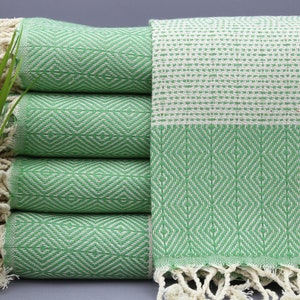 Turkish Hand Towel-Tea Towel-Gift Hand Towel-Green Hand Towel-20&quot;x36&quot;-Service Towel-Small Towel-Dish Towel-Kitchen Towel-(TYFN,NFS,PSKR)
