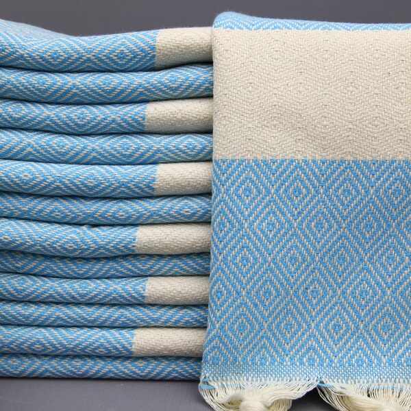 Turkse handdoek - theedoek - hemelsblauwe handdoek - bulkhanddoek - 20 x 36 inch - cadeauhanddoek - servetten - keukenhanddoek - (GZD, LMS, PSKR)