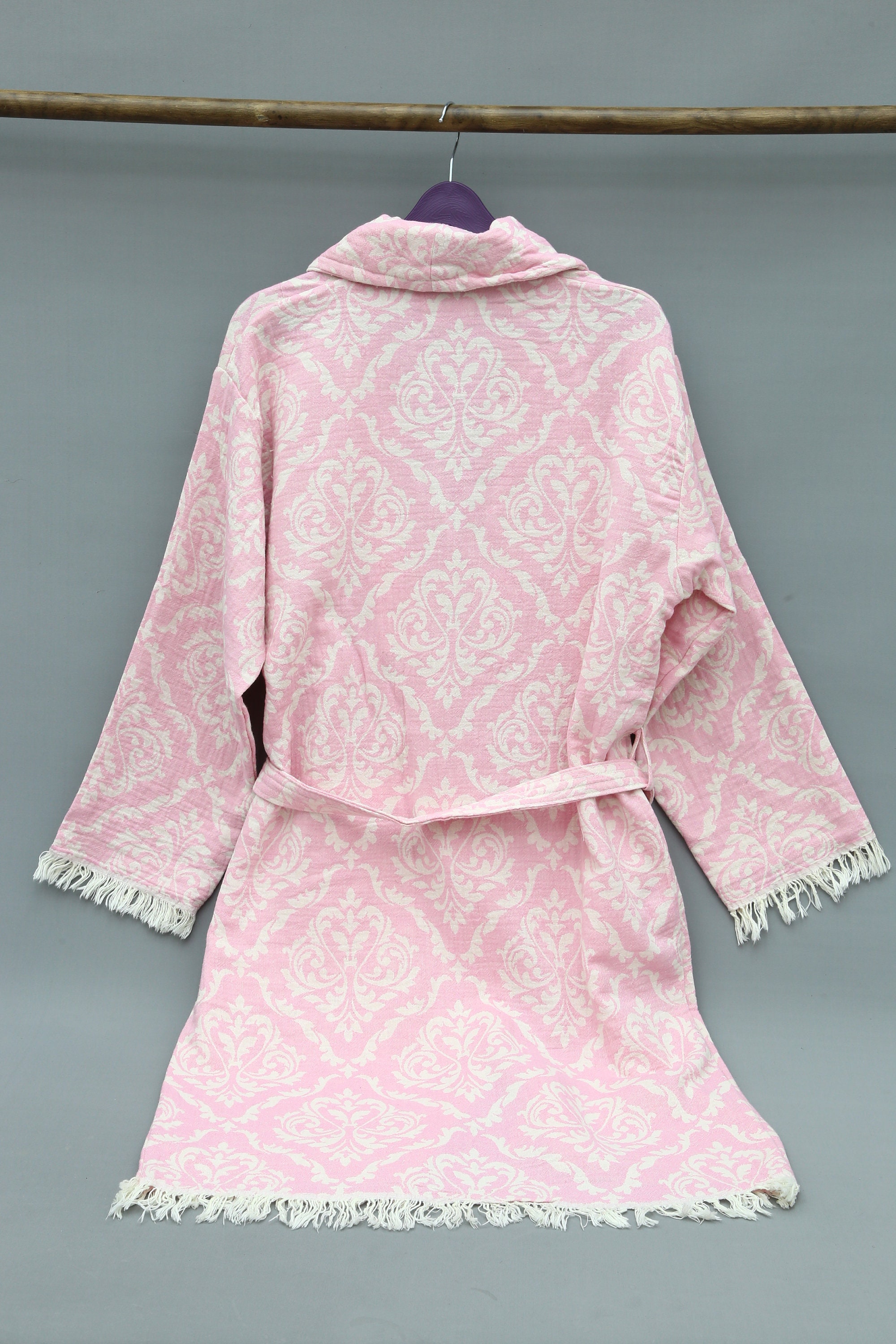 Pink Robe, Organic Cotton Bathrobe, Turkish Bathrobe, Turkish Kimono ...