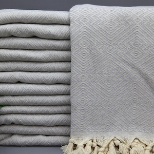 Turkish Blanket-Mint Blue Bed Cover-Wholesale Bedspread-Throw Bed Cover-79&#39;&#39;x95&#39;&#39;-Gift Bed Cover-Cotton Bedspread-Cozy Blanket-(TYFN,TM,PK)