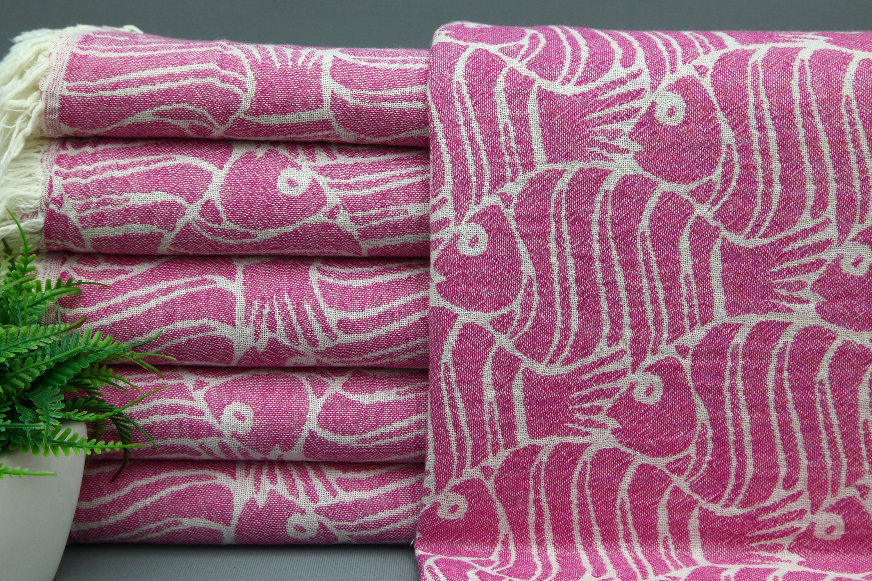 Japanese style gauze plaid small hand towel (pink) 24x24*10 - Shop