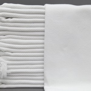 Simple Turkish Towel-40&#39;&#39;x70&#39;&#39;-White Turkish Towel-Clear Turkish Peshtemal-Bath Peshtemal-Cotton White Throws-Organic Towel-(DBLL,BLKSRT)