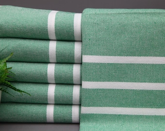 Tea Towel-Hand Towel-Green Hand Towel-Turkish Hand Towel-18"x40"-Small Towel-Service Towel-Cotton Hand Towel-Dish Towel-(TYFN,UCZG,PSKR)