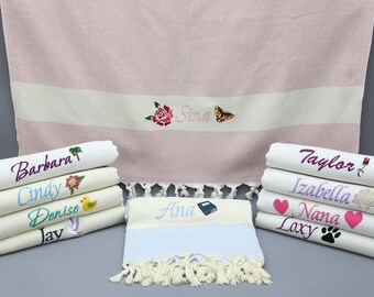 Turkish Beach Towel, Personalized gift, Bachelorette Party Favors, Personalized Towel, Christmas Gift, bridesmaid beach towel, Xmas gift