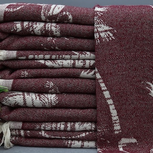 Coperta turca - Coperta turca - Copriletto - Coperta decorativa per divano, 87&#39;&#39;x95&#39;&#39; - Coperta bordeaux - Copriletto di design - Arredamento per la casa (SHSR, FLMG, PK)