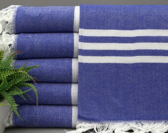 トルコタオル - 卸売タオル - サックスブルータオル - ビーチタオル