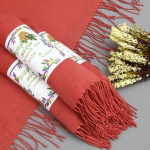 Wedding Pashmina-Bulk Pashmina-Bridal Shower Scarf-Colar Pashmima-Pashmina With Personalized Band-26&quot;x67&quot;-Personalized Bridesmaid Gift