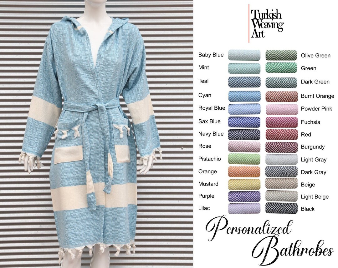 Personalized Bathrobe Gift, Chic Kimono Robe, Embroidered Beach ...
