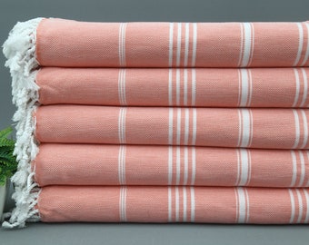 Serviette turque-Hammam Towel-40''x70''-Peach Towel-Peach Beach Towel-Bath Decor Towel-Bridemaid Gift-Blk Towel-Bulk Peshtemal-(DBLL,SLTN)