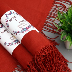 Quality Pashmina-Wedding Pashmina-26&quot;x67&quot;-Wedding Scarf-Personalized Bridesmaid Gift-Red Pashmina-Handmade Pashmina-Decorative Pashmina