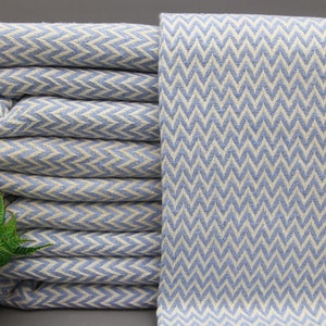Turkish Blanket-Chevron Blanket-Cotton Blanket-Baby Blue Bed Cover-75&#39;&#39;x99&#39;&#39;-Throw Bed Cover-Wholesale Blanket-Gift Blanket-(MRT,DLGL,PK)