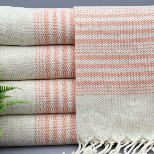 Orange Towel-Beach Towel-Throw Towel-Turkish Towel-Bulk Towel-40"x67"-Wholesale Towel-Bridemaid Towel-Handwoven Towel-Linen Towel-(TKR,KTN)