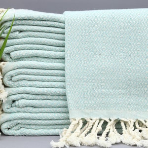Turkish Towel-Mint Blue Towel-Beach Towel-Bridemaid Towel-Wholesale Towel-40&quot;x70&quot;-Throw Towel-Gift Towel-Turkish Peshtemal-(TYFN,KCKLMS)
