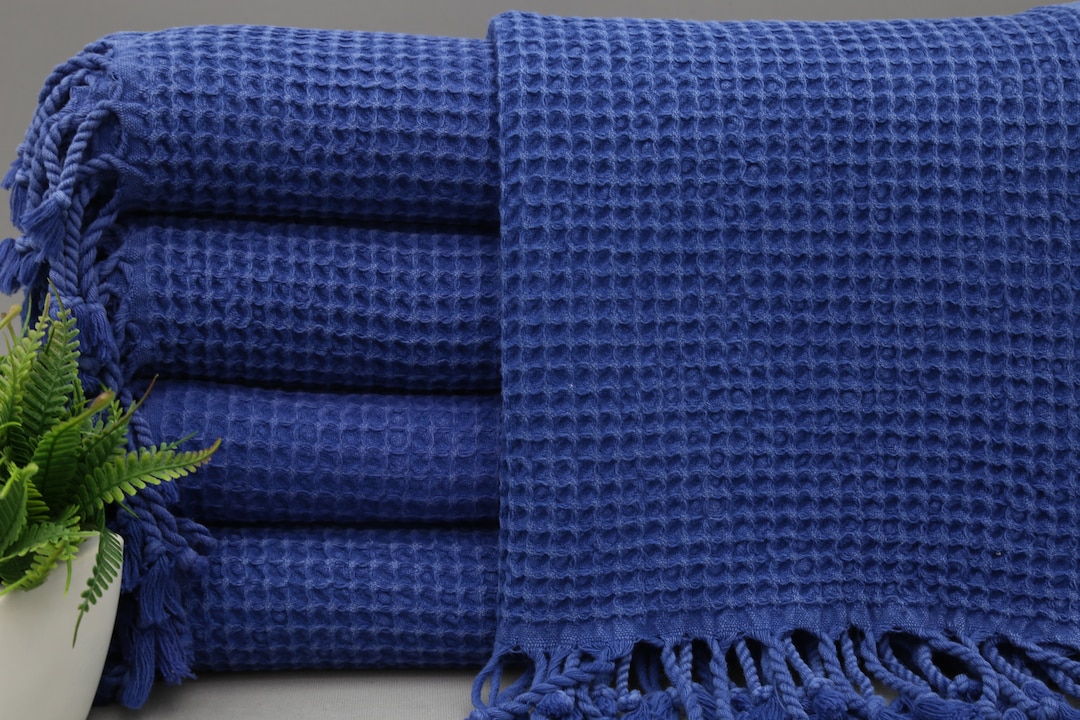 Turkish Hand Towelthrow Hand Towelsax Blue Hand Etsy UK
