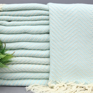 Turkish Towel-Mint Towel-Beach Towel-Turkish Peshtemal-Wholesale Towel-40&#39;&#39;x70&#39;&#39;-Bridemaid Towel-Wedding Towel-Chevron Towel-(MTN,ZKZK)