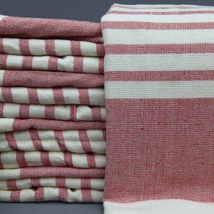 Turkish Towel-Turkish Peshtemal-Bulk Towel-Bath Towel-Beach Towel-38&#39;&#39;x63&#39;&#39;-Red Towel-Wedding Gift Towel-Bride Favor Towel(CLM,TRRY)
