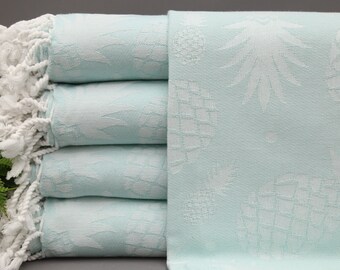Turkse handdoek-40''x 70''-ananashanddoek-mintkleurige plaids-baddecor handdoek met patroon-Groothandel Turkse handdoek-mint Turkse handdoek-(DBLL, NNS)