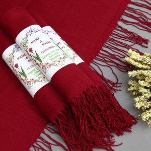 Vibrant Colored Shawl-Wedding Pashmina-Pashmina As A Favor-Ruby Shawls-26&quot;x66&quot;-Wedding Scarf-Bridesmaid Gift Scarfs-Pashmina for Weddings