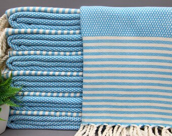 Turkish Towel-Bath Towel-Bridemaid Towel-Turquoise Towel-Beach Towel-38"x65"-Wedding Towel-Bath Towel-Handmade Towel-Shower Towel-(DBLL,PTK)