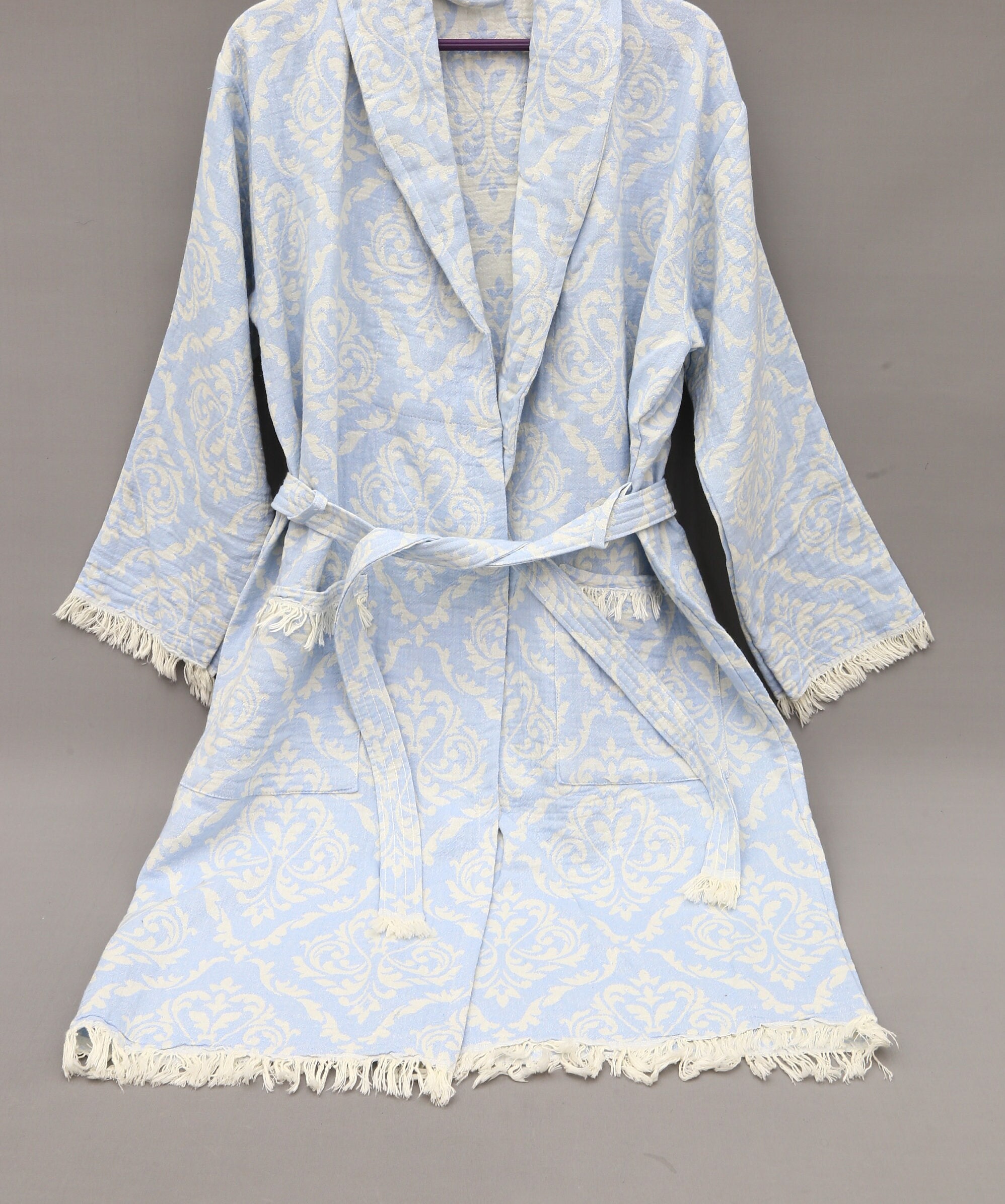 Royal Blue Bath Robe, Birthday Gift, Housewarming Gift, Beach Kimono, Girls Trip Gift, Cotton Robe, Beachwear, Custom Beach Robe, Fouta