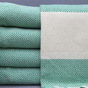 Turkish Hand Towel-Green Hand Towel-Tea Towel-Bulk Hand Towel-20&quot;x36&quot;-Small Towel-Service Towel-Face Towel-Kitchen Towel-(TYFN,LMS,PSKR)